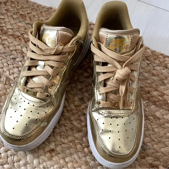 Liquid Metal Air Force Sp Gold Nike Air Force High Mens Gold Top
